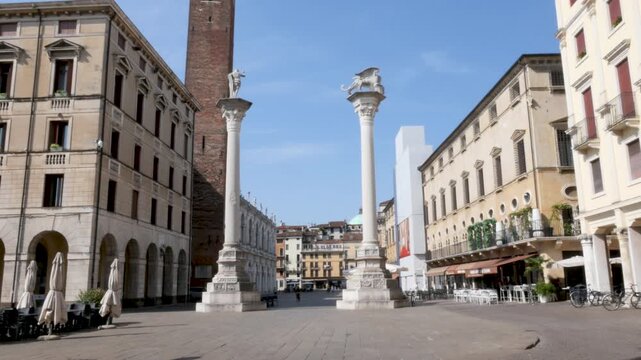 Vicenza, Italy,2025,july,7th, view of Piazza dei Signori main square