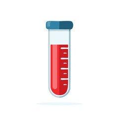 Blood Sample in Test Tube Scientific Laboratory Medical Analysis Health Care Research Illustration
