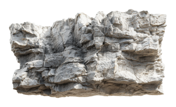 Rock formation study natural environment model realistic texture isolated on transparent background
