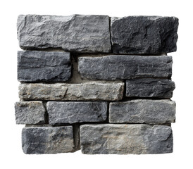 Obraz premium Building stone wall installation construction site texture detail isolated on transparent background