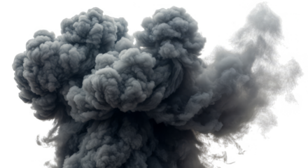 Towering volcanic plume against darkness