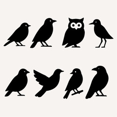 Fototapeta premium set of birds silhouettes