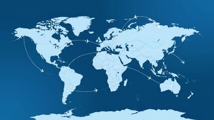 global travel connections world map animated infographic - Powered by Adobe