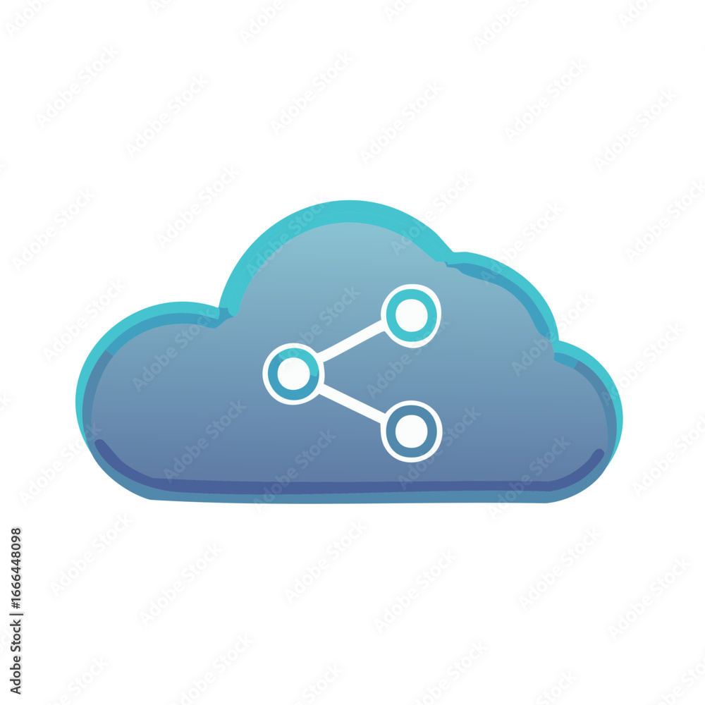 Poster cloud computing illustration network sharing connectivity data storage