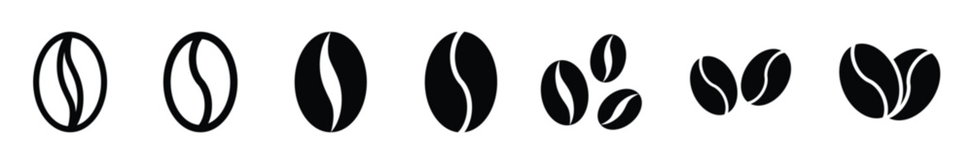 Set of Coffee beans icon symbol vector on white background
