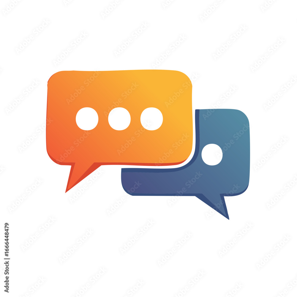 Poster vibrant overlapping speech bubbles, symbolizing communication and dialogue, emphasizing clarity, int