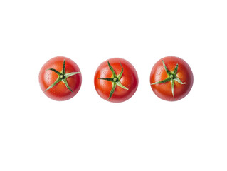 Fresh and Juicy Red Tomatoes Displayed in a Row on Isolated Background, Perfect for Culinary, Gardening, or Food-Themed Creative Projects