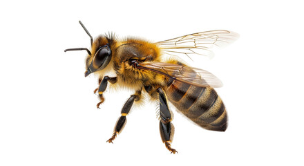 Isolated Honey Bee in Flight