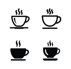Obraz premium Set of coffee cup icon symbol vector on white background