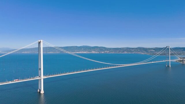 Magnificent Drone Pullback from Osman Gazi Bridge &ndash; Stunning 4K Aerial View