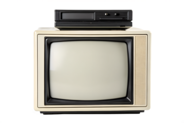 Retro Vintage CRT Television with VCR and DVD Player A Blast from the Past