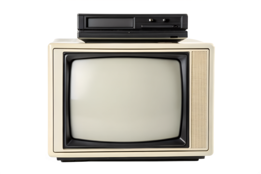 Retro Vintage CRT Television with VCR and DVD Player A Blast from the Past