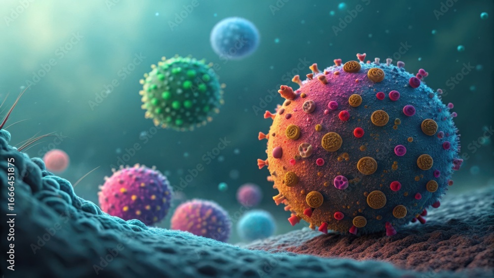 Poster multicolored quantum dots representing microbial composition in vivid detail