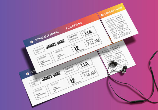 Modern Boarding Pass Template Design