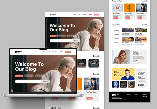 Modern Tech Business Lifestyle Blogging Website News Portal Layout Design