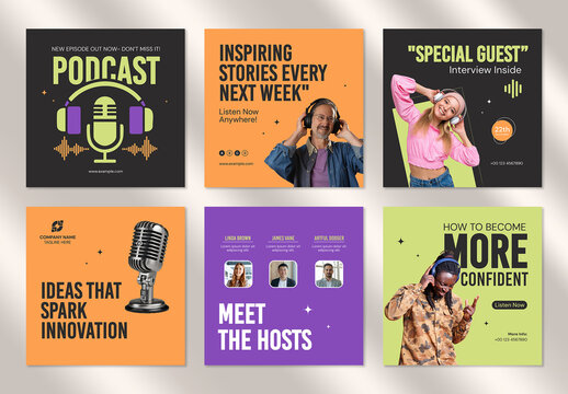 Podcast Music Social Media Post Template