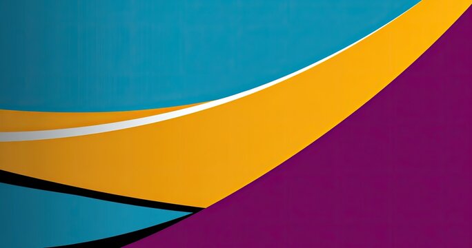 Abstract design with teal, orange, and purple shapes