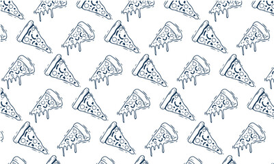 Pizza Slices Pattern Illustration Food Background transparent