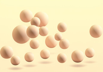 Geometric 3d rendering spheres realistic backdrop Suspended balls, abstract elegant background balls or particles 3D image rendering	