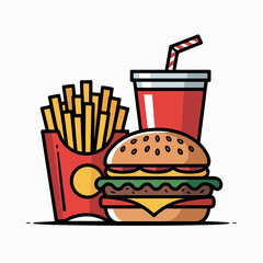 burger and fries