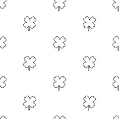 Clover. Seamless pattern. Outline vector design. Hand drawn vector illustration on white background.