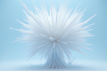 Abstract White Explosion on Light Blue Background