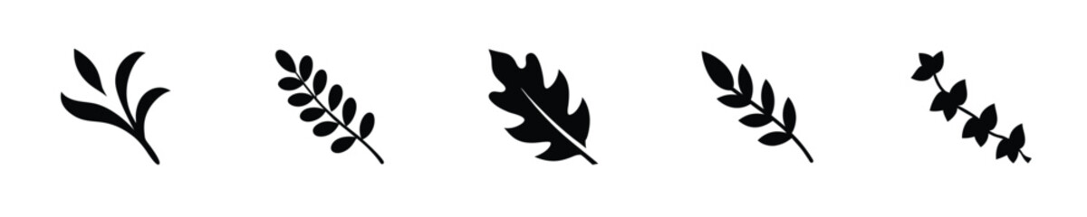 Botanical silhouettes leaf leaves