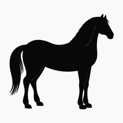 Horse Silhouette Vector Black Minimalist Horse Outline Design for Logos & Artwork
