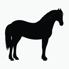 Horse Silhouette Vector Black Minimalist Horse Outline Design for Logos & Artwork