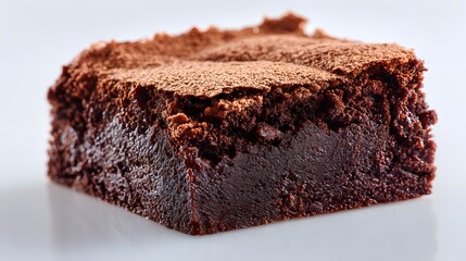 Delicious Chocolate Brownie Isolated on White Background for Food Photography
