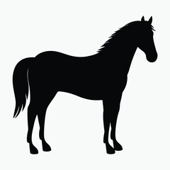 Horse Silhouette Vector Black Minimalist Horse Outline Design for Logos & Artwork