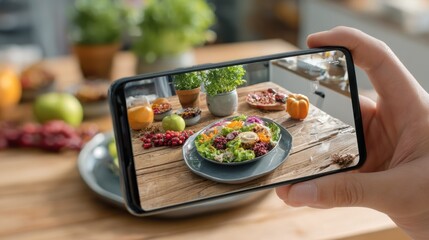 Emphasizes the tool-like functionality of the app, scanning the arrangement of food on the plate.