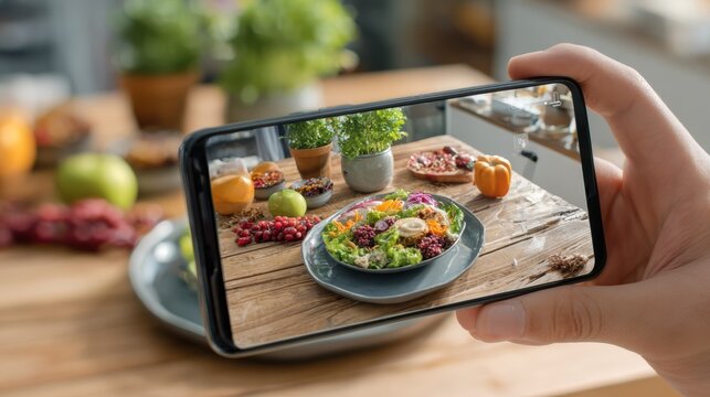 Emphasizes the tool-like functionality of the app, scanning the arrangement of food on the plate.