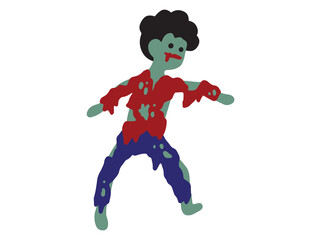 Zombie Monster Cartoon Background Illustration