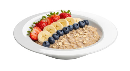 Isolated Oatmeal with Fruits