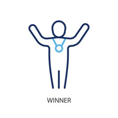 Winner thin line vector icons.