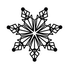 Modern Line Art Snowflake for Winter and Holiday Use