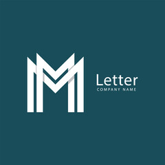 Monogram Initial MM logo design inspiration, MM letter logo icon design template.
