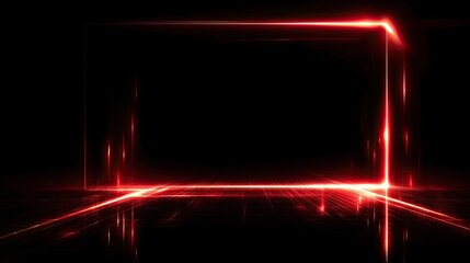 Red glowing rectangle frame on black background