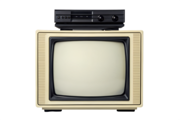 Retro Television Set with VCR Player Nostalgic Media Center for Vintage Tech Enthusiasts