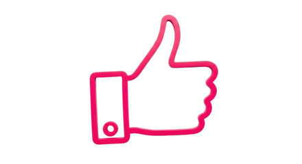 Isolated Pink Thumb Up Icon