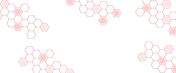 Vector hexagons pattern. Abstract geometric red texture background red hexagon 3D background texture.