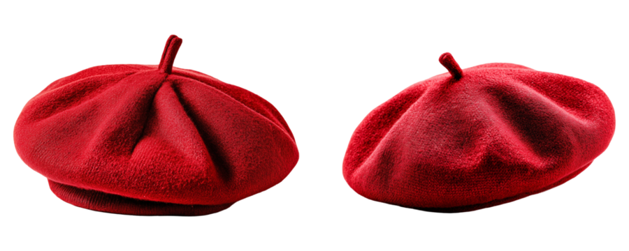 Pair of red berets - Powered by Adobe