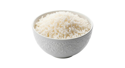 Isolated Bowl of Cooked White Rice