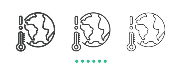 Global warming icon. Thin line icon vector