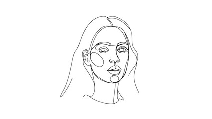 minimalist one line woman face vector | modern abstract continuous line art, black and white outline for wall art and fashion design