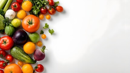 Fresh Organic Food Background with Copy Space for Culinary Concepts