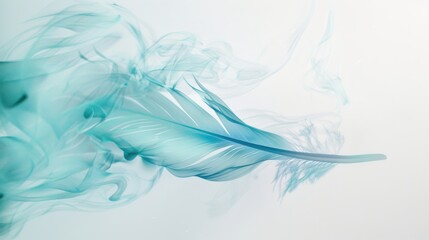 Aesthetic Digital Art Wallpaper: Abstract Green Feather Elements with Premium Texture