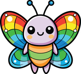 Cute Cartoon Butterfly Vector Illustration Set, Adorable Cute Butterfly Vector Art, cartoon butterfly
