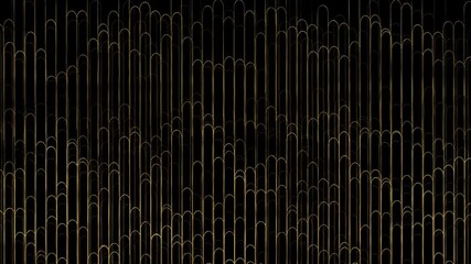 Stylish golden arch lines animated pattern on black background, giving impression of luxury, symmetry, elegance. for high-end branding, wedding backdrops, party visuals, luxury promos, elegance. - Powered by Adobe